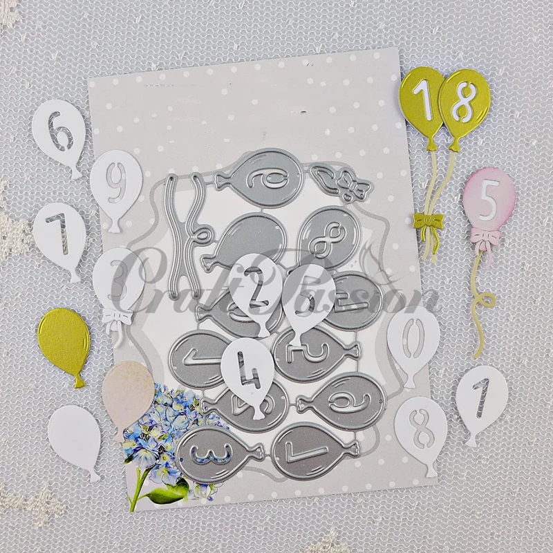 Lucky Goddess Metalowe matryce do wycinania Balony z cyframi DIY Scrapbooking Album fotograficzny Dekoracyjne wytłaczanie Papierowe karty Rzemiosło