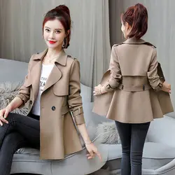 2024 New Autumn Women's Jacket Long Sleeve Causal Windbreaker Famale Double-breasted Basic Jackets Outwear 4XL