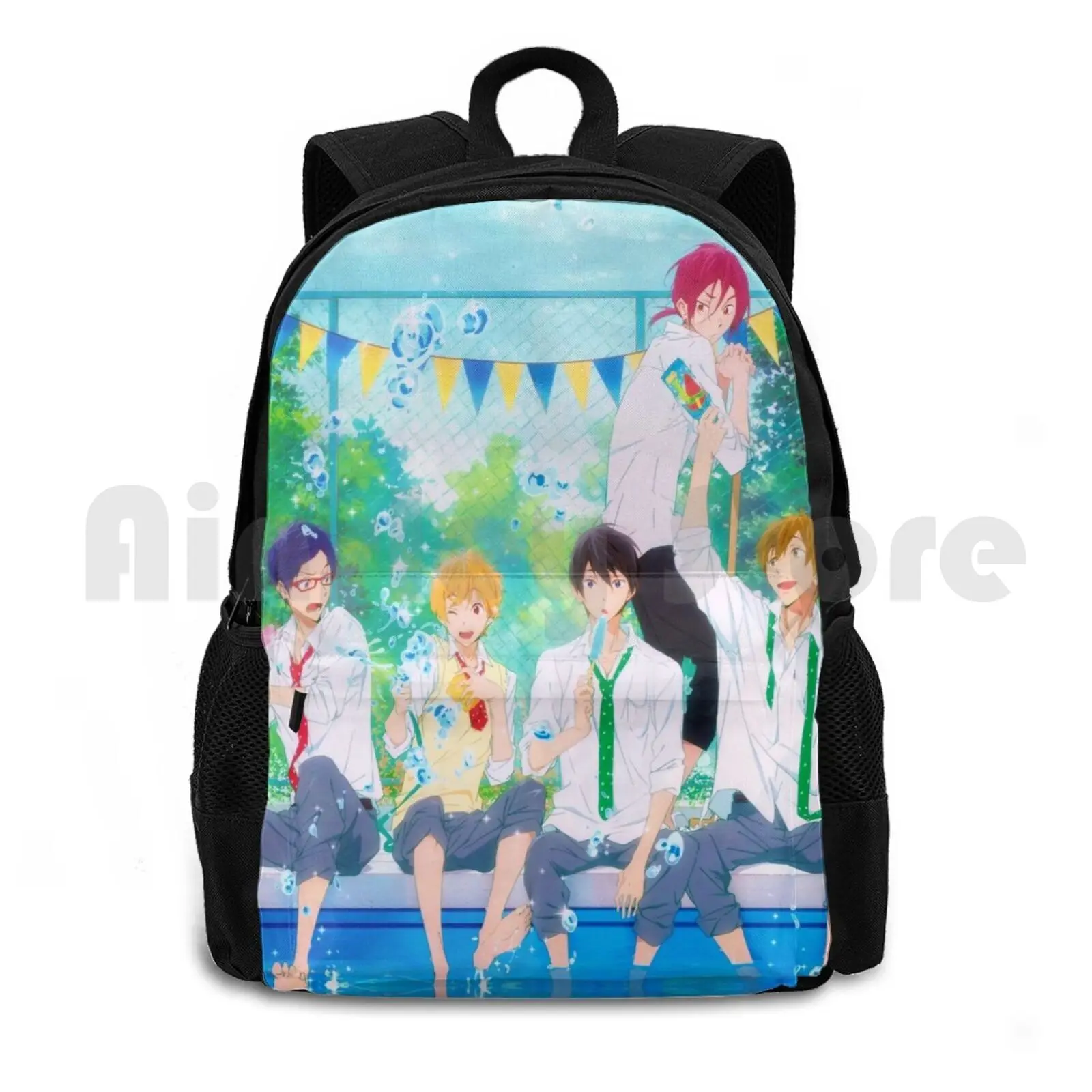 Fr07 mochila de senderismo al aire libre, bolsa deportiva de escalada, Iwatobi, Nagisa, Makoto, Haru, Haruka, Yaoi, Swim Club, Rin, Anime Friends