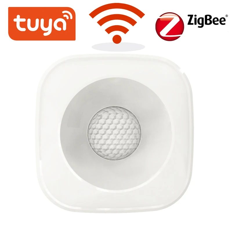 Tuya ZigBee Sensor de movimiento PIR, Detector infrarrojo inalámbrico, alarma antirrobo de seguridad, Control por aplicación Smart life Compatible