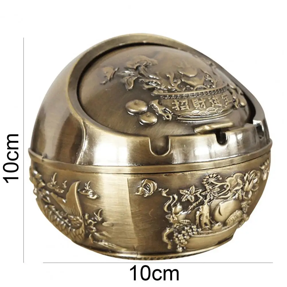 Hot selling creative retro ashtray ball type high-grade metal windproof alloy anti-fall multifunctional ashtray household daily