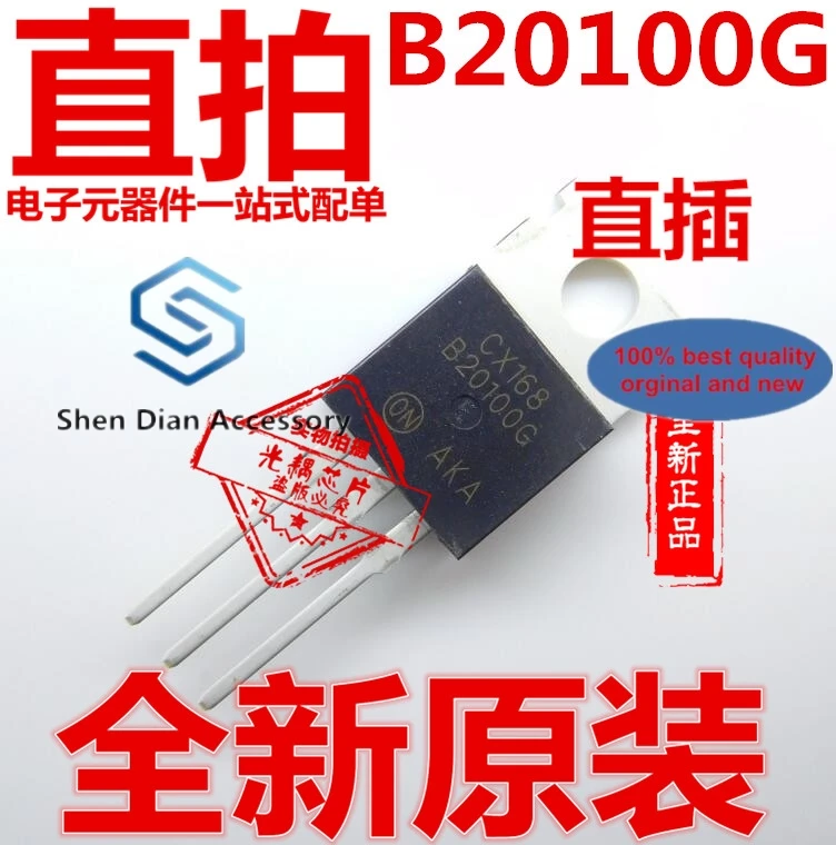 

10pcs 100% orginal new in stock 20100 ct rectifying transistor B20100G MBR20100CT TO220