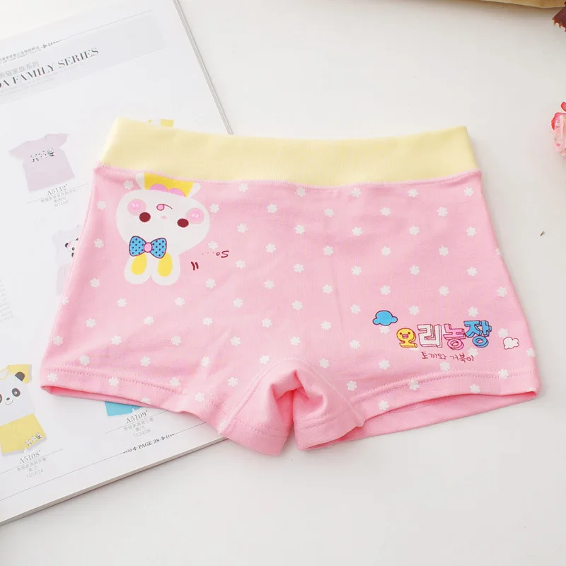 5PCS/lot  Girls Boxer Shorts Cute Cartoon Soft 100%cotton Kids Panties Underwear Children's Baby Underpants 3-11Years UD30