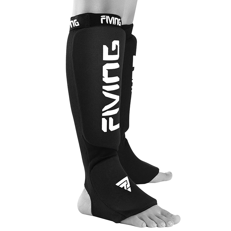 FIVING 1 Pair Shin Instep Pads MMA Leg Foot Guards Muay Thai Kick Boxing Guard Protector With Hook & Loop Shin and Instep Guards