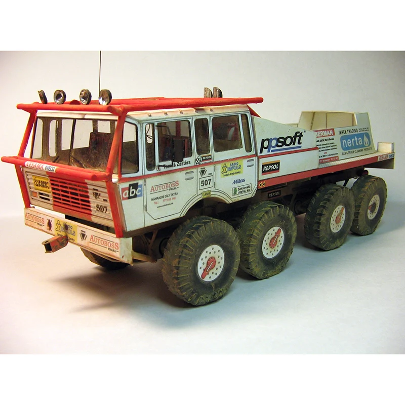 TATRA 813 Extreme Truck Trial 1:32 Dakar Rally Mini Origami Art 3D Paper Model Papercraft DIY Adult Handmade Craft Toys ZX-036