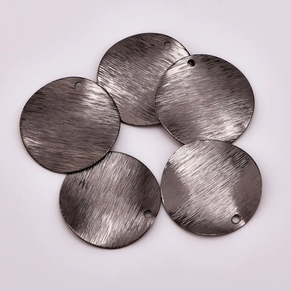 single hole brushed wave disc pendant jewelry accessories diy handmade earring material pendant