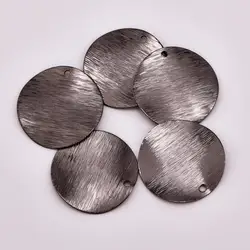 single hole brushed wave disc pendant jewelry accessories diy handmade earring material pendant