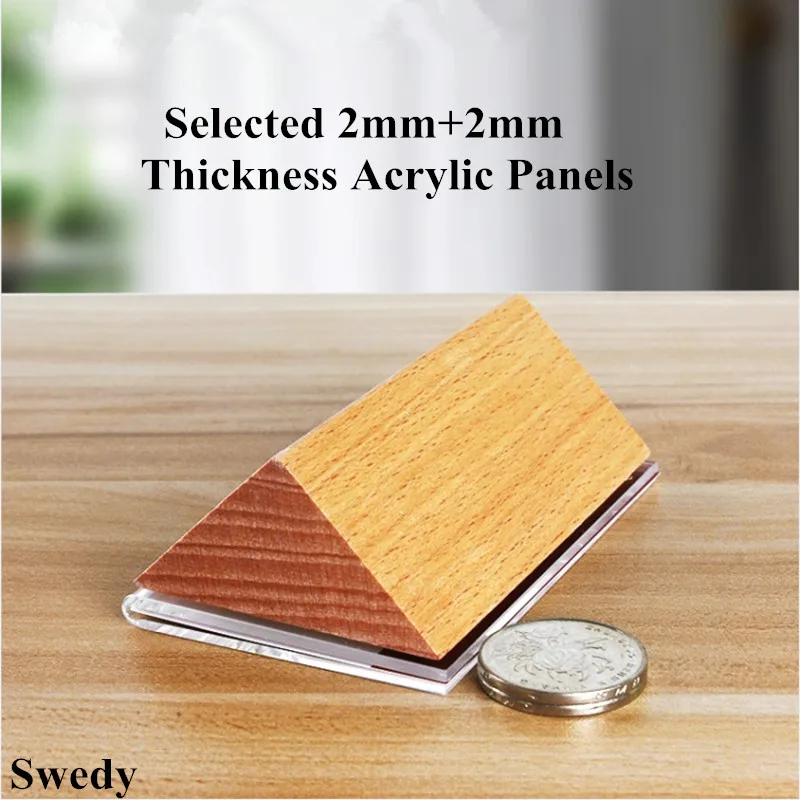 90x54mm Small Table Wooden Acrylic Sign Holder Display Stand Name Memo Note Menu Paper Holder Frame Mini Price Label Card Tags
