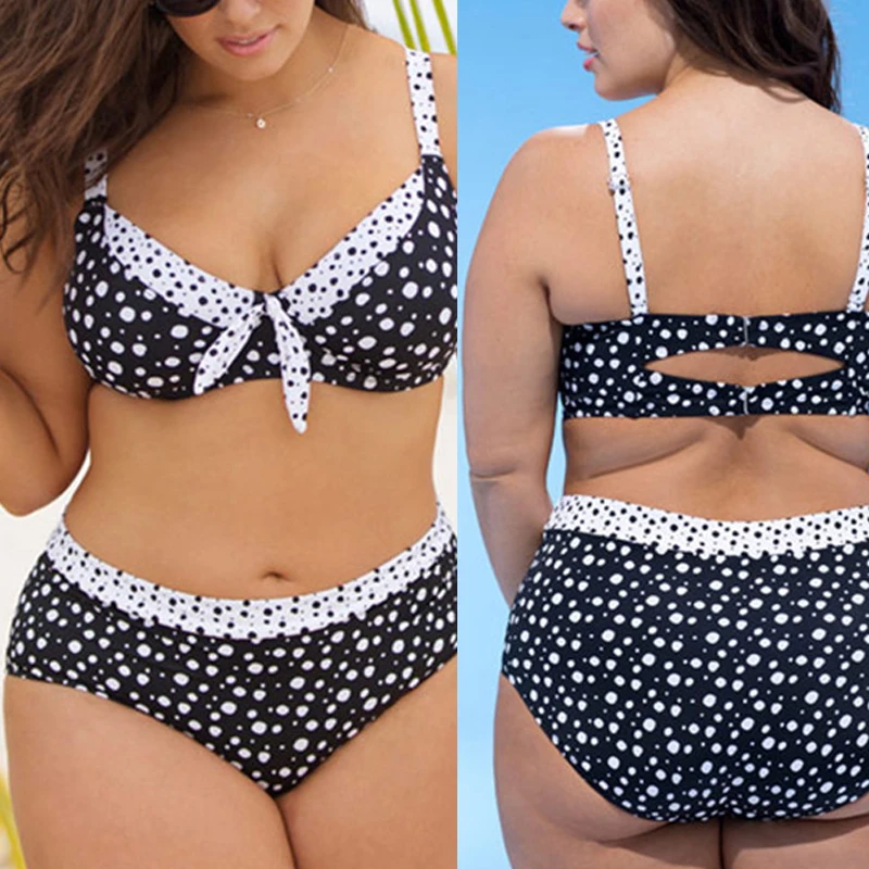 

4XL High Waist Bikini Plus Size Women Swimsuit 2021 Sexy Print Halter Swimwear Push Up Bikini Set Bathing Suit For Big Chest