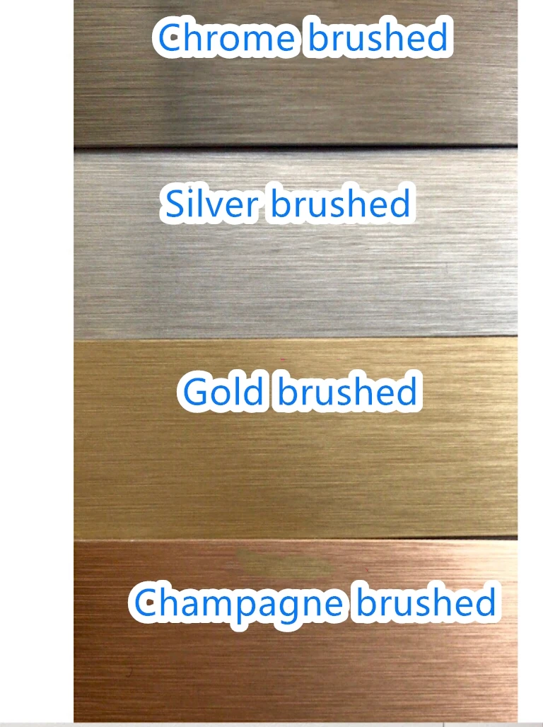 Bandes de chant ignifuges pour panneau de Formica 23mm 55mm x 5m couleur métal or argent Chrome Champagne brossé