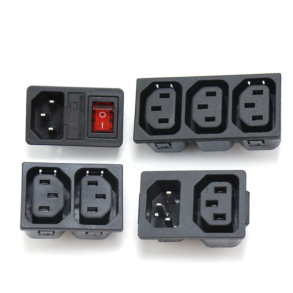 

plug Connector 10A 250V AC Rocker Switch universal industry electrical power socket panel mount Female Male Inlet Plug