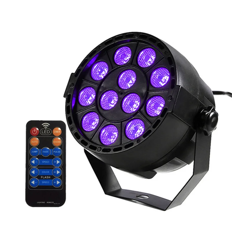 

5pcs 24W UV LED Par Stage Light Ultraviolet 12 LEDs Purple Controller DJ Stage KTV Party Pub Club Disco Family Outdoor/Auto Show