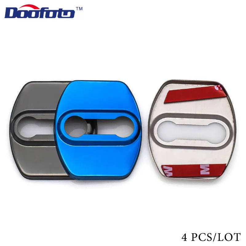 4pcs Car Styling Door Lock cover Protective Car accessories interior For KIA RIO 2 3 4 5 Xline x line Buckle Case sticker