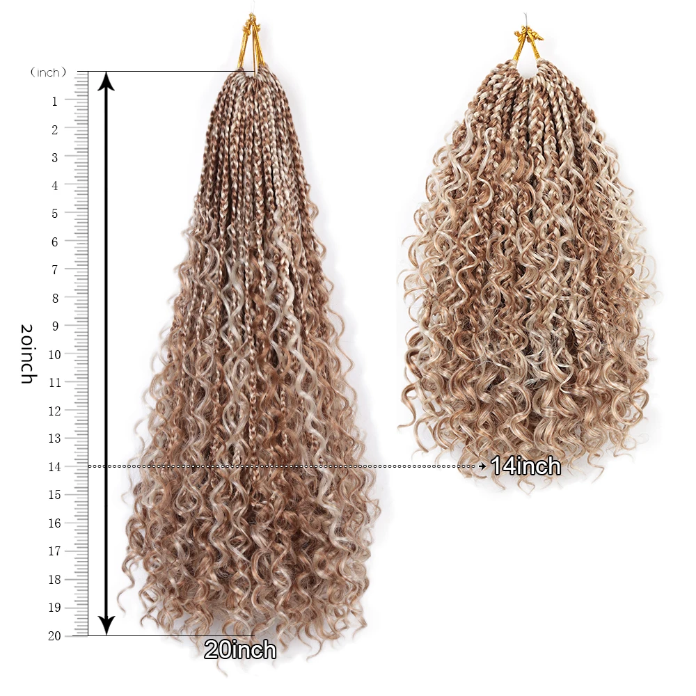 Hộp Dây Bèo Áo Croptop Thắt Bím Tóc Xoăn Đầu 14 ”20" Tổng Hợp Nữ Thần Locs Châu Phi Viền Tóc Con Bọ tóc Hội Chợ Triển Lãm Thành Phố