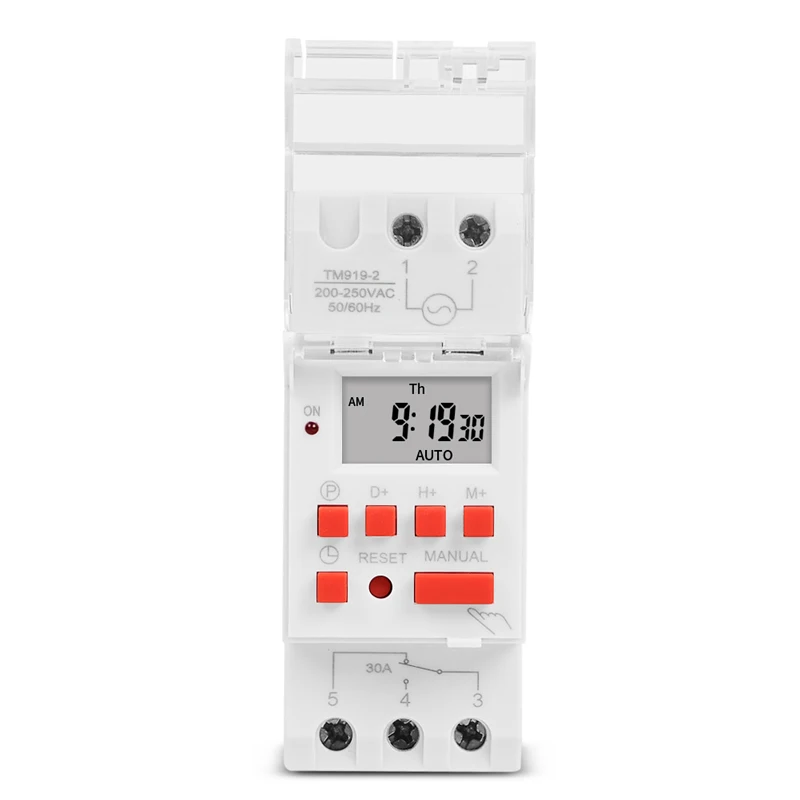 SINOTIMER 30A Load 220V 230V AC Programmable Weekly Digital TIMER SWITCH Relay Control Time 7 Days Auto ON OFF Din Rail Mounted