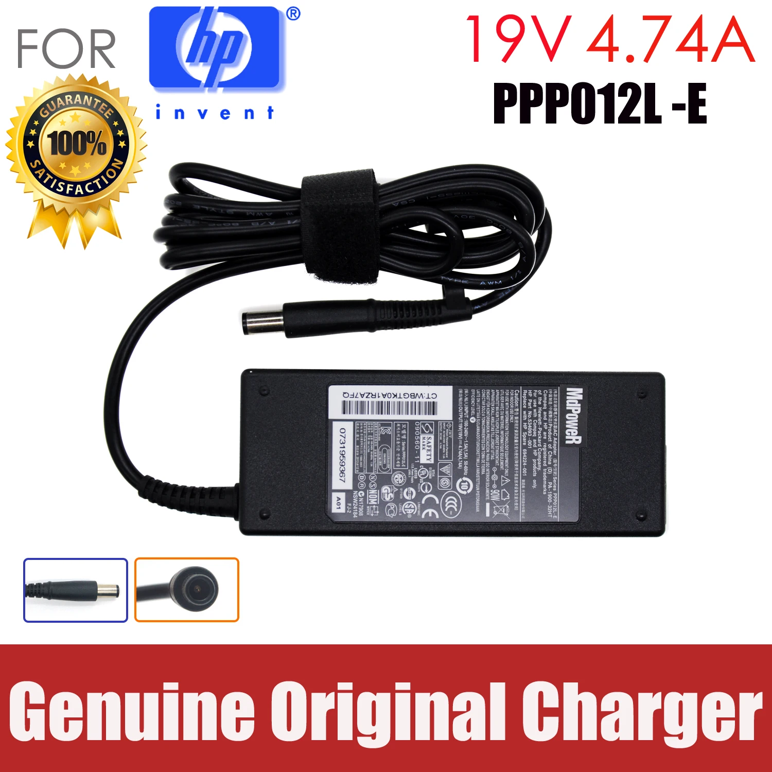 

Original 19V 4.74A 90W Ac adapter laptop charger For HP 6930P 8440P nx9420 6470B 6515B 6910P 2170P 8460p nw9440 nw8440 8440p