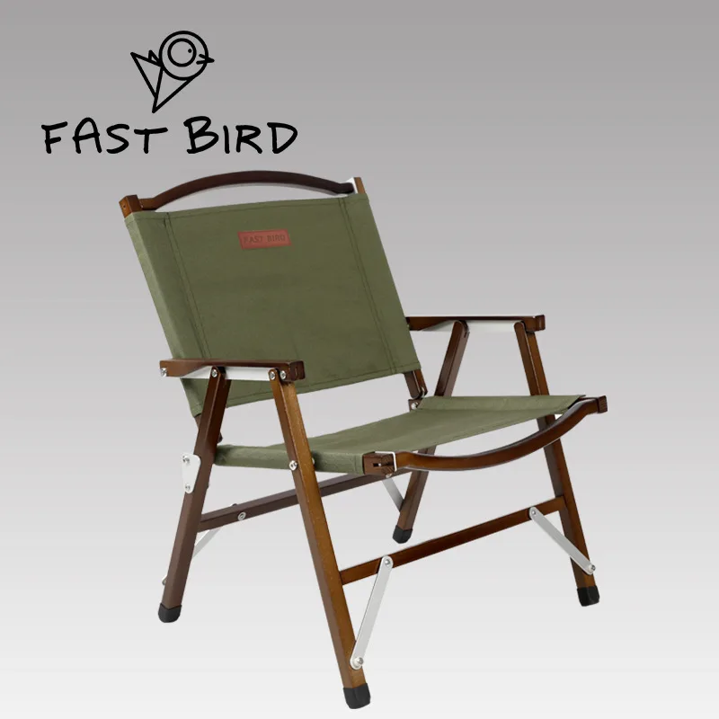 Portable Fishing Chair Outdoor Wood Foldable Chair Beech Chair for Relax Camping Picnic Chair BBQ & Garden Party Seat