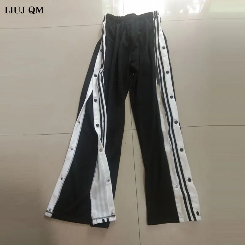 2024 Women Joggers Sweatpants Casual Wide Leg Pants Women Stripe Hip Hop Sweat Pants Streetwear Women Button Trousers Vintage