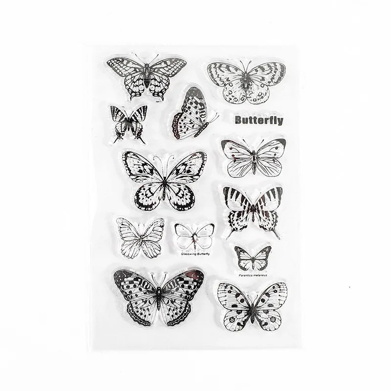 Plants Flower Butterfly Clear Rubber Stamp For Card Making Decoration And Scrapbooking