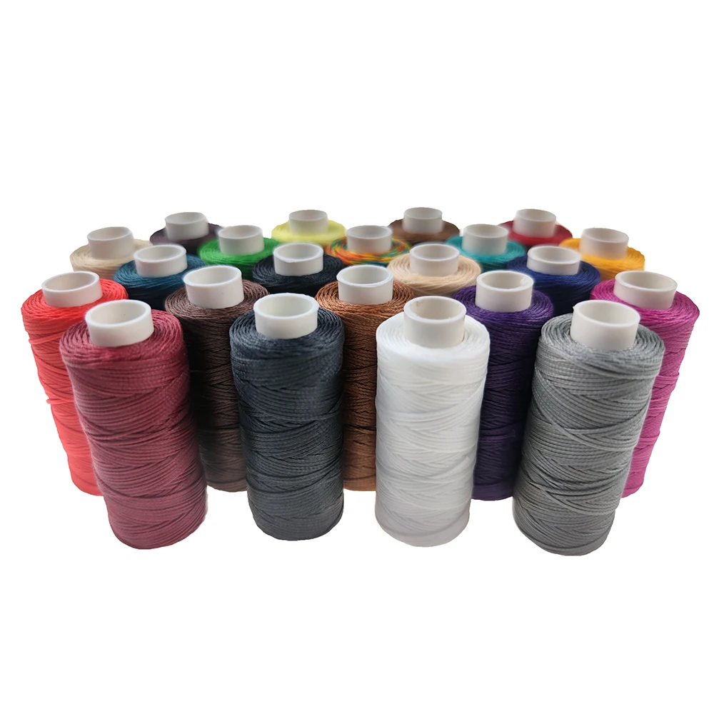 Sanbest Waxed Sewing Threads 50m/Roll 150D Flat Durable Strong Bonded Nylon Leather Sewing Thread for Craft Shoes Sewing Tools