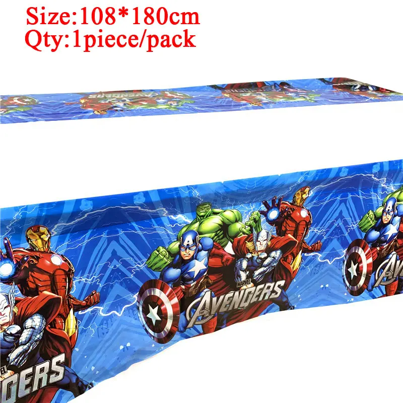 Disney Superhero Party Supplies Decoration Balloon Kids Toys Baby Shower Birthday Disposable Cup Plate Avenger Backdrops Decor