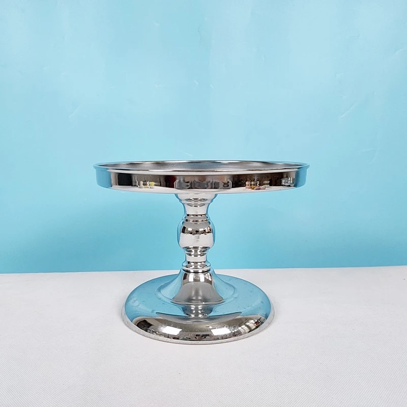 Silver&Gold  Mirror Cake Stand Electroplating Metal Cupcake  Wedding Party Dessert Table Decoration