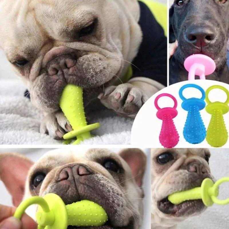 

Rubber Pet Pacifier Dog Toy Interactive Rubber Soother Pet Dog Cat Puppy Elasticity Teeth Dog Chew Toys Tooth Cleaning Toy