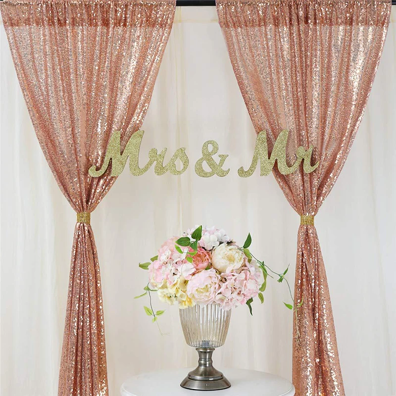 

2 Panels 2x8FT Sequin Backdrop Curtains for Wedding Birthday Christmas Baby Shower Party Decoration Photographic Props Silver