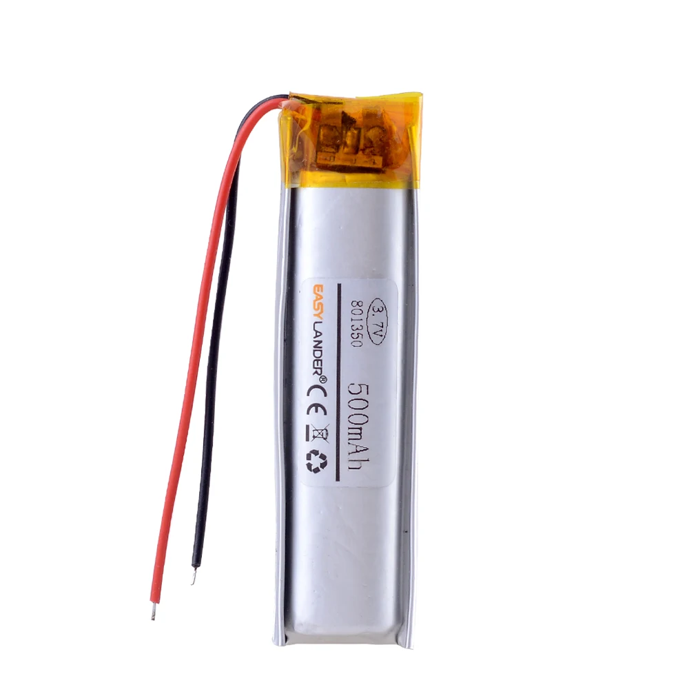 3PCS 801350 3.7V 500mAh Rechargeable Lipo Battery Polymer Lithium Batteries For MP3 GPS DVD Bluetooth Recorder E-book Camera