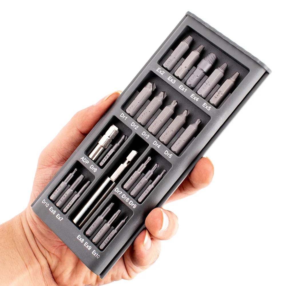 Imagem -02 - Conjunto de Broca Extractor Parafuso Danificado s2 Steel Bit Velocidade Quebrada Parafuso Ferramenta Removedor de Parafuso Prisioneiro 22 Pcs por Conjunto