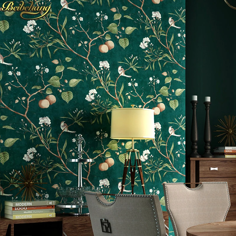 

beibehang Retro American Country European Pastoral Flowers wallpaper for walls 3 d wall papers home decor for living room roll