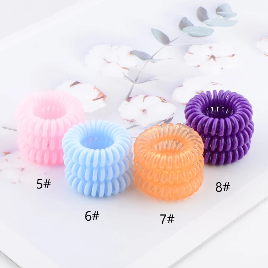 3boxes 3.5cm Fashion Cute Candy Color telephone line hair gum styling tools headwear drop shipping