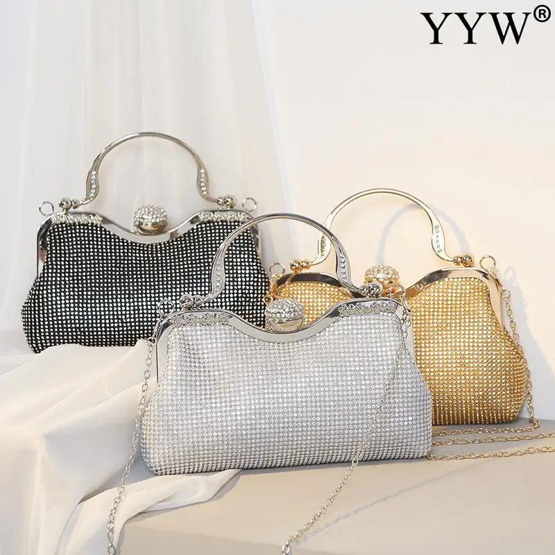 Fashion Women Clutch Bag Evening Bag With Rhinestone Vintage Design For Women Ladies Party Purse Wedding Bag Female Clutches