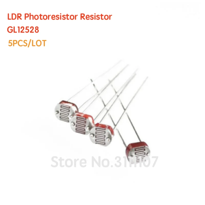 

5PCS/LOT GL12528 12mm Photoresistor Resistor Light Sensitive Resistor 12528 LDR Dependent Resistance