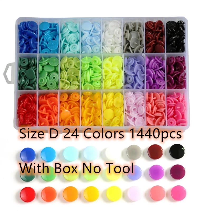 200/600/1440pcs 15/24 Colors T3 T5 T8 Round Plastic Snap Buttons For Baby Children Clothes DIY Sewing Accessories Press Button