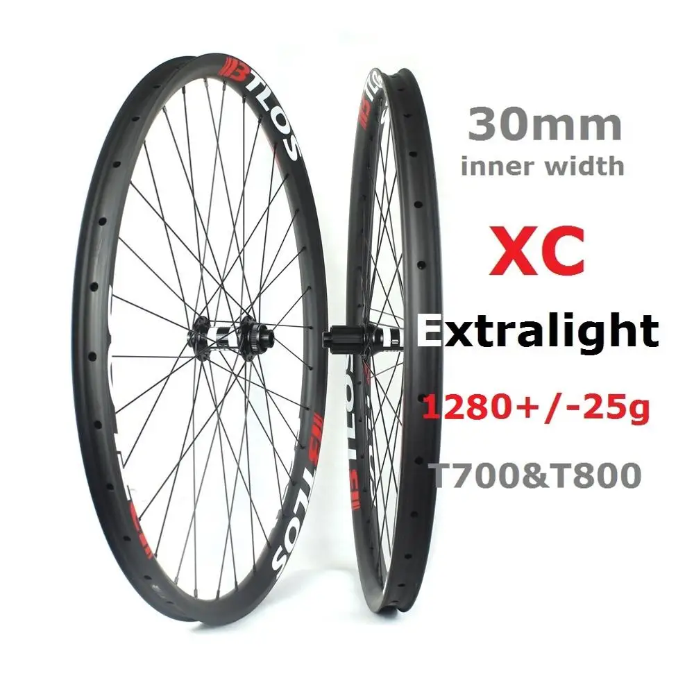 

29er 30mm internal width super light 1280g 28 Hole Cross Country MTB carbon wheelset - WM-i30L-9