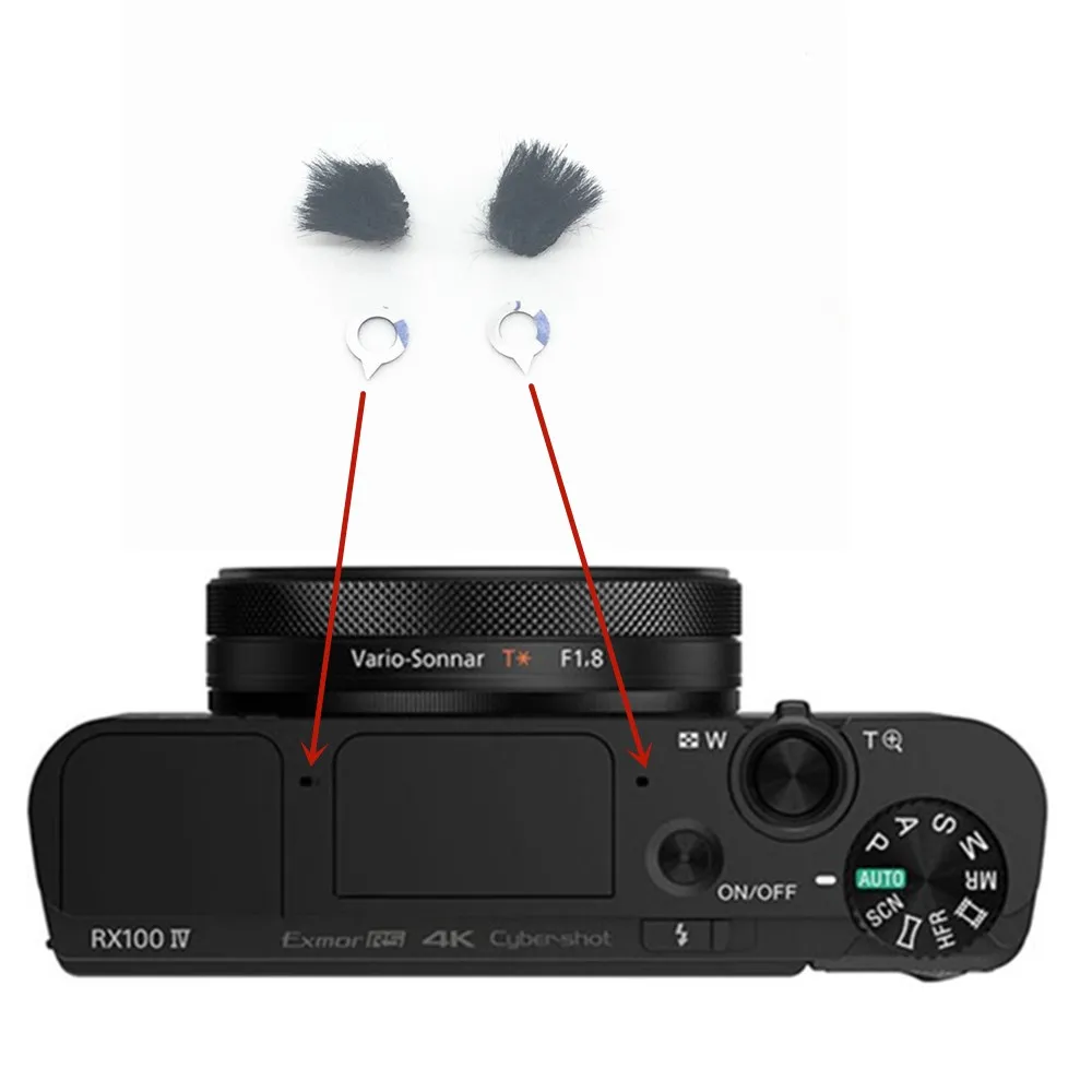 Micromuff-كاتم صوت الرياح الأصلي لجهاز SonyDSCRx100 RX100IV RX100M5, ريح القط الميت غطاء ميكروفون لسلسلة أوبسوني 10 قطعة