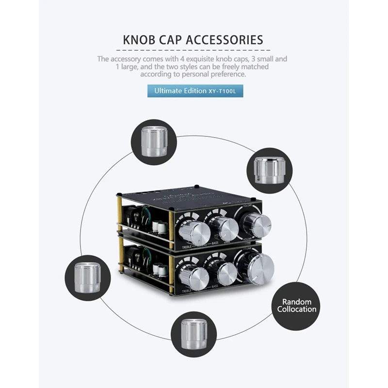 บลูทูธ5.0 100W + 100W ซับวูฟเฟอร์เครื่องขยายเสียง2.1 Channel Class D Home Audio สเตอริโอ Equalizer Amp XY-T100L