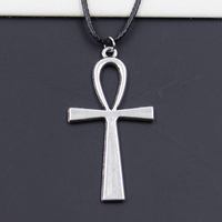 Fashion Anka Cross Egyptian Ankh Life Symbol Tibetan Pendant Necklace Choker Charm Black Leather Cord Factory Price Gift