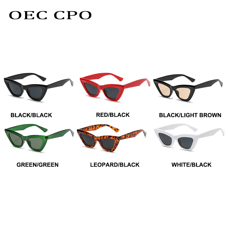 OEC CPO Retro Cat eye Sonnenbrille Frauen Mode Bunte Grüne Sonnenbrille Dame Vintage Shades Brillen Oculos Lunette De Soleil