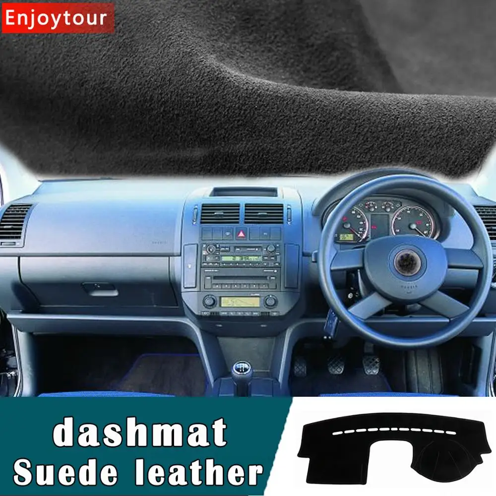 Car-styling Suede Leather Dashmat Dashboard custom Cover Pad Dash Mat Carpet For Volkswagen VW Polo 2002 2003 2004 2005 2007 RHD