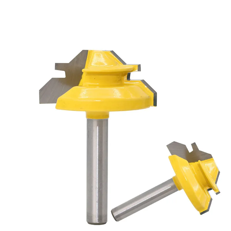 Imagem -02 - Haste de 45 Graus Tenon Roteador Bit para Madeira Articulada Bit Carpintaria Fresa Ângulo Direito Cnc Ferramenta Bit mm