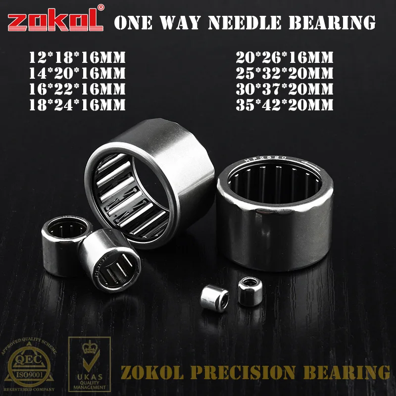 ZOKOL 5/10Pcs HF1216/1416/1616/1816/2016/2520/3020/3520 One Way Needle Bearing Drawn Cup Roller Clutch