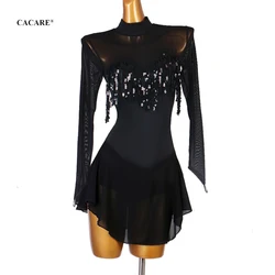 CACARE Artistic Akating Mesh Girls Figure Skating Dress Women Clothing Ice Skating Dresses Stage Costume D0876 Customize