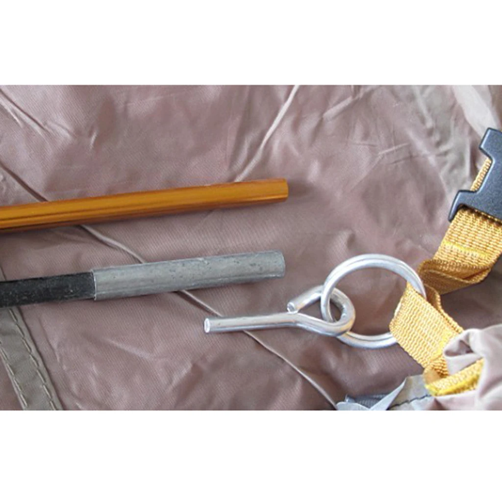 

4Pcs/Set Ten Pole end Rings Connectors with 2 Pins - fits Inside Tent Awning Poles, Aluminum Alloy, Lightweight