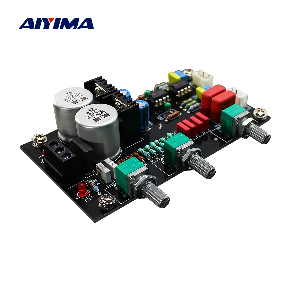 AIYIMA HIFI สเตอริโอ Preamplifier Board NE5532 Op Amp Preamp Tone Board อัพเกรดเสียงเบส Tuning AC Dual 12-15V