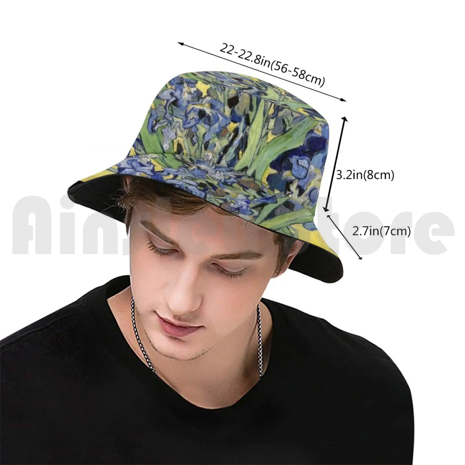 Irises Vincent Van Gogh Flowers Sun Hat 2795 Bucket Hat Vincent Van Gogh Van Gogh Van Gogh Impressionism