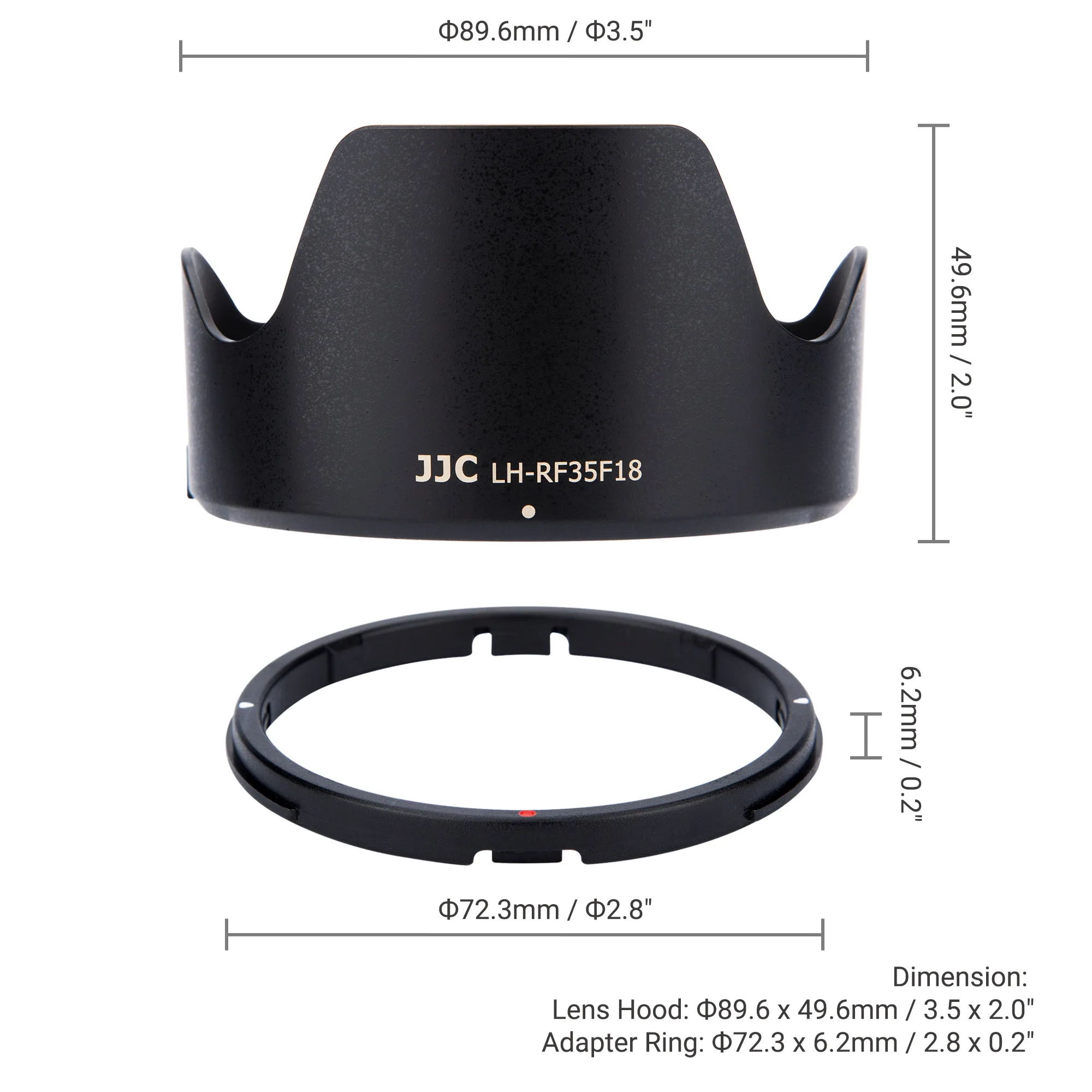 JJC Reversible Lens Hood Adapter Ring for Canon RF35mm F1.8 MACRO IS STM Lens on Canon EOS R5 R6 R RP Ra C70 Camera Accessories