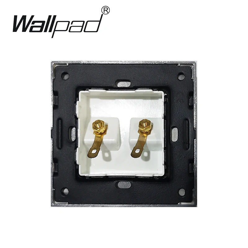 2 pin Audio Wallpad Luxury Black Crystal Glass 86*86mm UK EU 2 Pin Audio Wall Socket