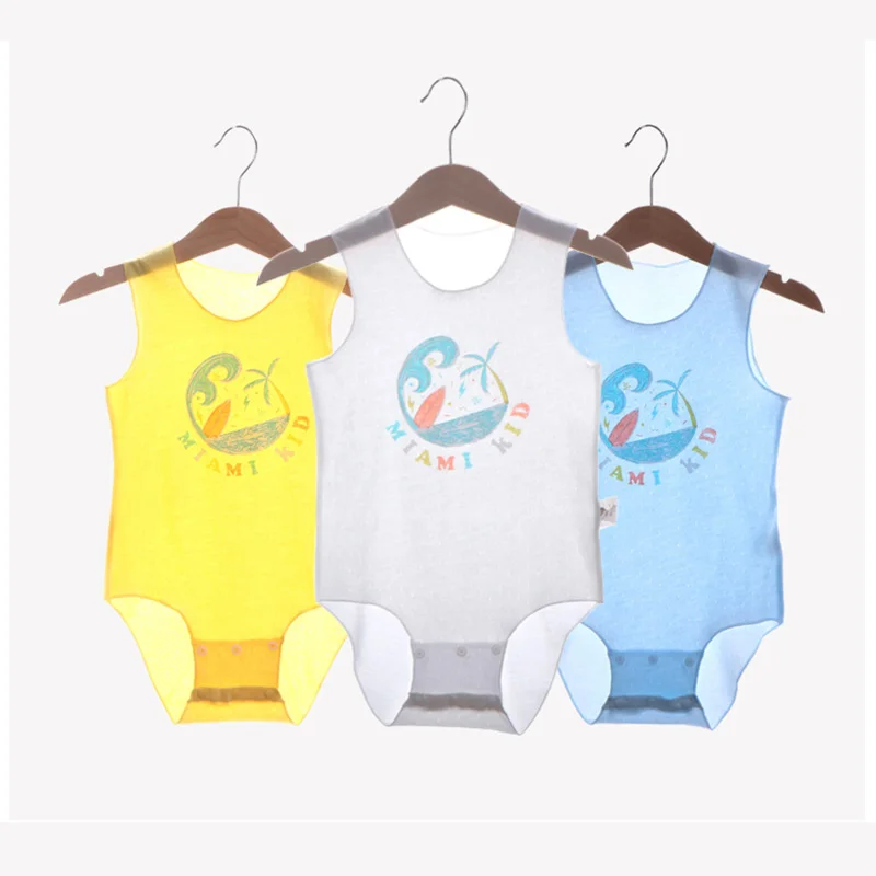 

Baby clothes jumpsuit baby bodysuit pyjamas kid clothes round neck baby boy girls clothes sleeveless children ventilate clothing